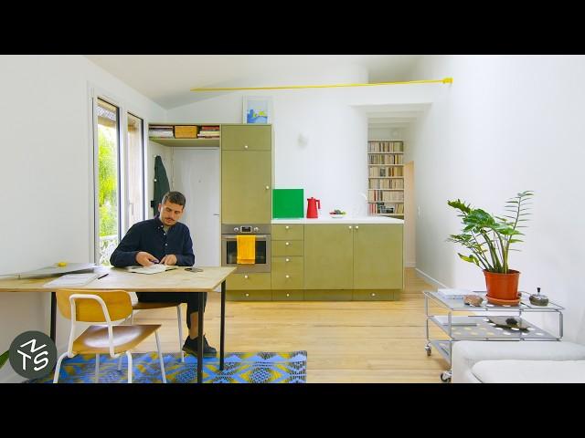 NEVER TOO SMALL: Paris Architect’s Cosy Loft with Hidden Staircase Wardrobe, 33sqm/355sqft