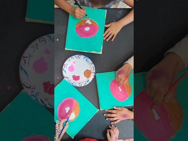 Easy Donuts painting for kids. by #neeldeepscreations