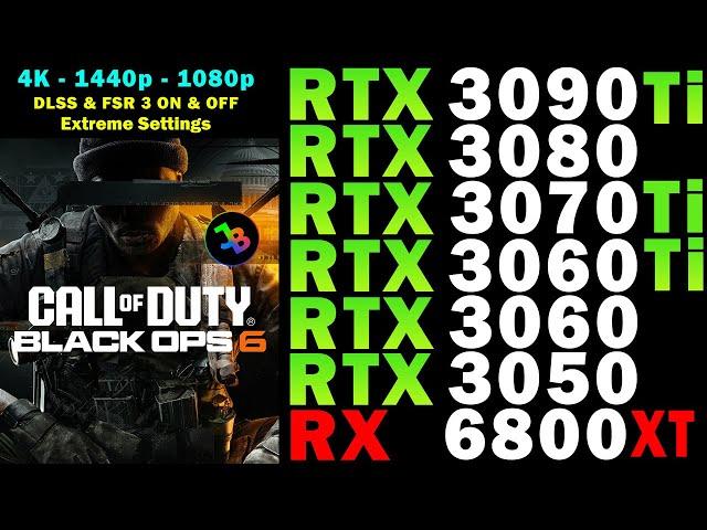 CoD Black OPS 6 Beta | RTX 3090 Ti, 3080, 3070 Ti, 3060 (Ti), 3050 | RX 6800 XT | 4K - 1440p - 1080p