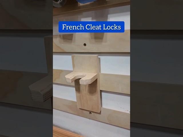 Two different ways to lock French cleats #woodworking #frenchcleats #shoporganization #mallets