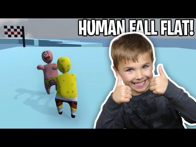 SPONGEBOB and PATRICK DOING ICE PARKOUR in HUMAN FALL FLAT!!!