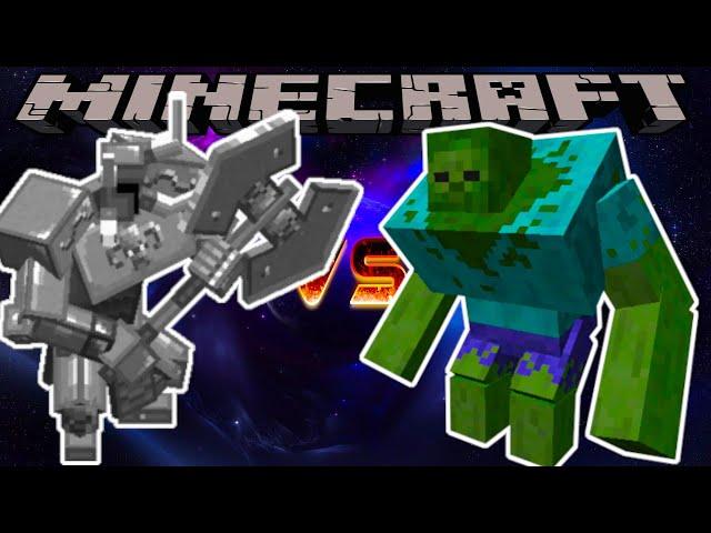 FERROUS WROUGHTNAUGHT VS MUTANT ZOMBIE - MINECRAFT 1.16.5 (MOB BATTLE)