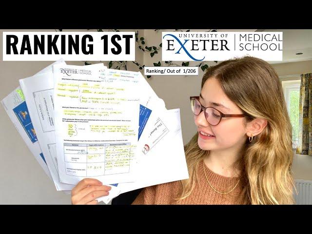 HOW I RANKED 1ST AT UNIVERSITY OF EXETER - 4 Study Tips (3rd year Medical Student)