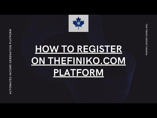 1. Registration to Finiko