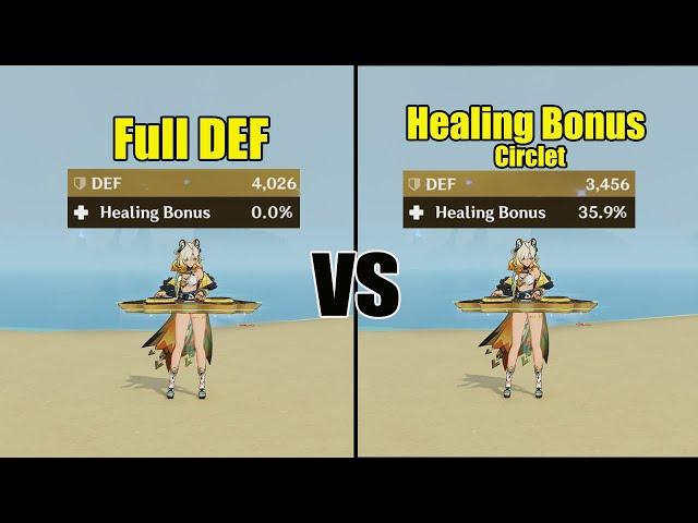 How much Xilonen can HEAL?? - DEF vs Healing Bonus Circlet// Genshin impact