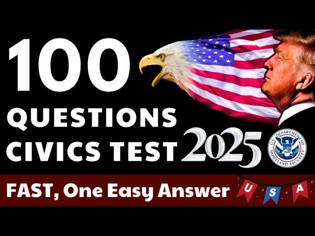 Fast 2025 US Citizenship Official USCIS Questions 100 Civics Test, American Citizen Exam, Ciudadania