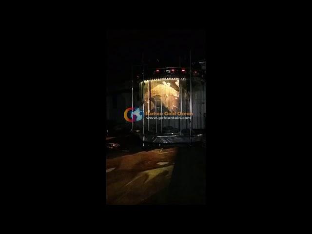 Diameter 5m Digital Water Curtain with Projector Testing Video  - GO Fountain