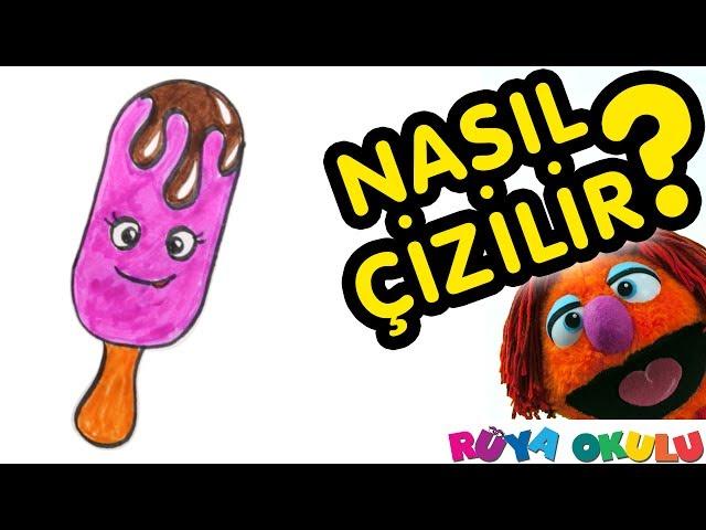 Dondurma Nasıl Çizilir? - Çubuk Dondurma - Çocuklar İçin Resim Çizme - RÜYA OKULU