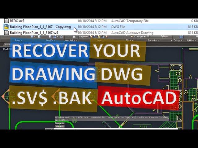 Recover AutoCAD file DWG .SV$ .BAK easy and fast, Find Autosave or Backup File