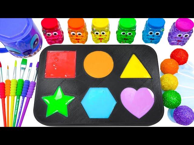 Satisfying Video l DIY How to make Rainbow SLIME From Mixing M&M Lollipop Cutting ASMR