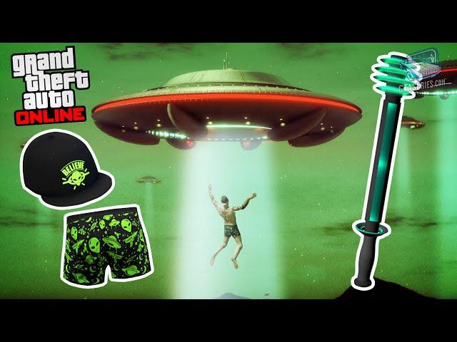 GTA Online Halloween 2024 - Alien UFO Sightseeing (UFO Hat, Boxers & The Shocker)