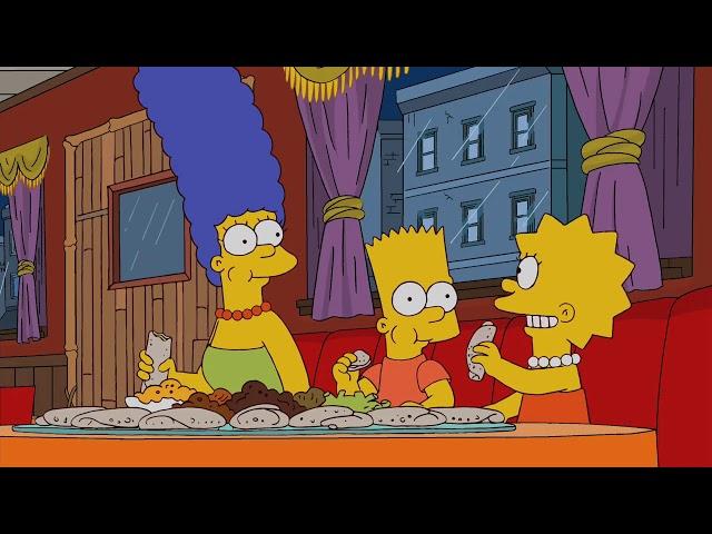 The Simpsons at Ethiopian Restaurant