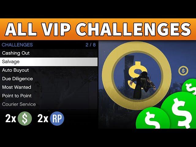 GTA Online ALL VIP CHALLENGES | Step by Step VIP MISSIONS GUIDE (GRIND DOUBLE MONEY FAST)
