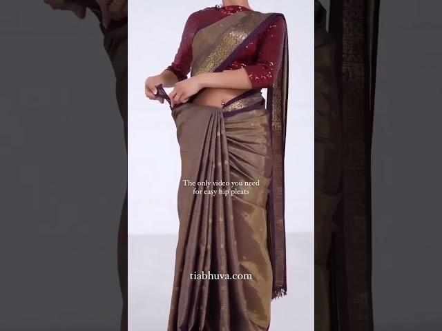 Easy Hip Pleats | how to wear a saree perfectly | easy saree draping | #saree #shorts