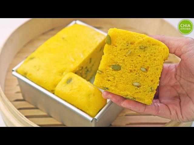 Pumpkin Coconut Milk Steamed Cake (No-egg Vegan Recipe)