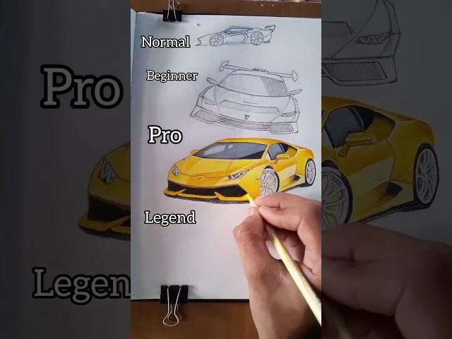 Lamborghini  sketch drawing - art normal vs legend #drawing #sketch #art #shorts #easydrawing