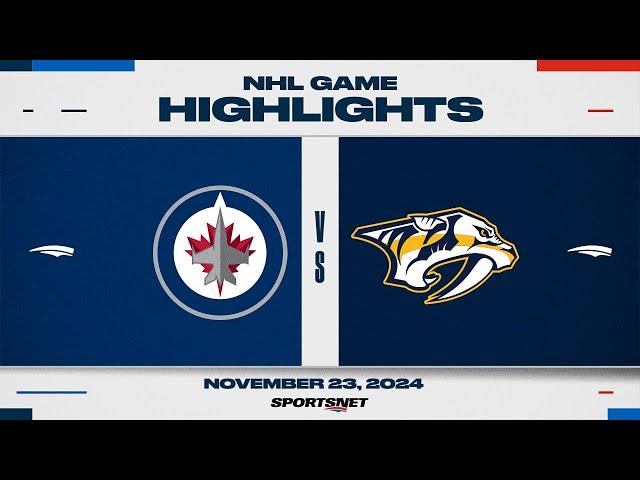 NHL Highlights | Jets vs. Predators - November 23, 2024