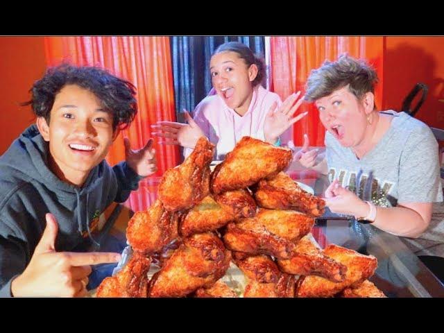 100 Wings Mukbang w/ MightyNiecy & MightyMom (MY FIGHT VIDEO!?!)