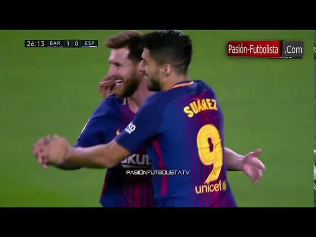 Resumen Barcelona vs Espanyol 5-0 hattrick de Lionel Messi debut dembele 2017 09/09/2017