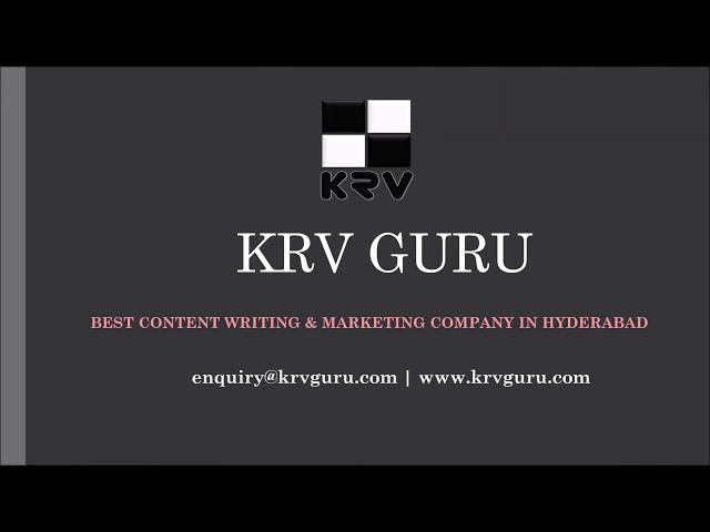 Krvguru | Best Content Writing  & Marketing Services In Hyderabad