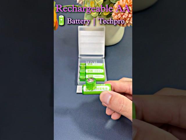 Rechargeable AA Battery | Li-ion AA Battery Unboxing Techpro #shorts #tech #technology #ytshorts
