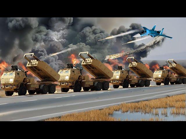 US HIMARS carrying 2000 Tons of Missile Launchers blown up by Russian SU-34 Pilot