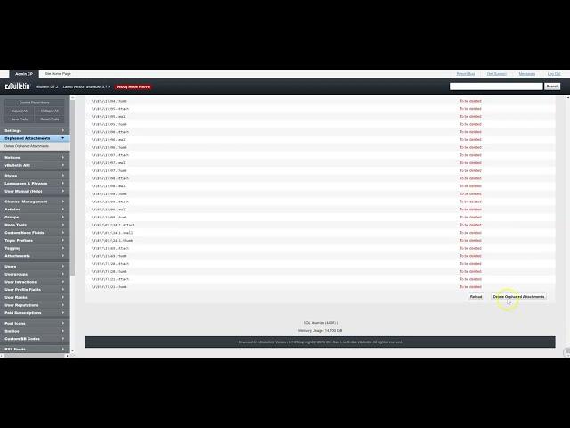 vBulletin 5 Plugin: Delete Orphaned Attachments