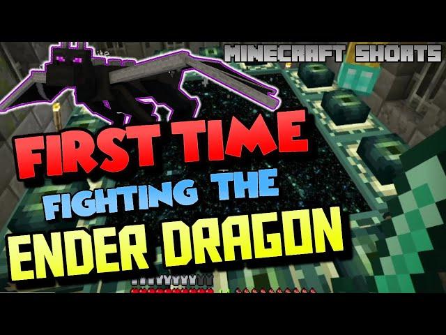 Noobs FIRST TIME Fighting the ENDER DRAGON in Minecraft #shorts