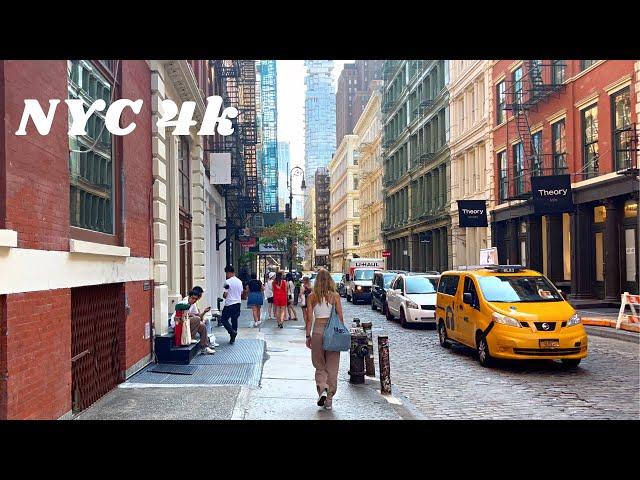 New York Street Walk 4k - Walking 5th Ave To Soho and Greenwich Village - Summer Tour in Manhattan
