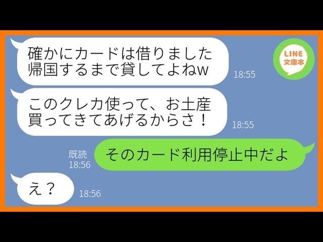 【LINE】借りパク常習犯のママ友が私のクレカを奪って海外旅行へ「お土産買ってきてあげるねw」→反省の色が全くないので絶妙なタイミングでカードを使えなくしてあげたw【スカッとする話】【総集編】