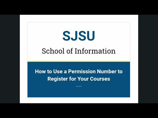 How to Use a Permission Number to Register for Your Courses