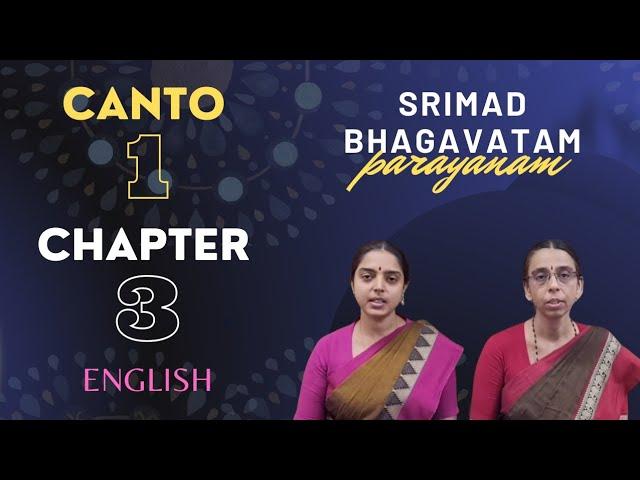 Srimad Bhagavatam | Canto 1 | Chapter 3 | English Class