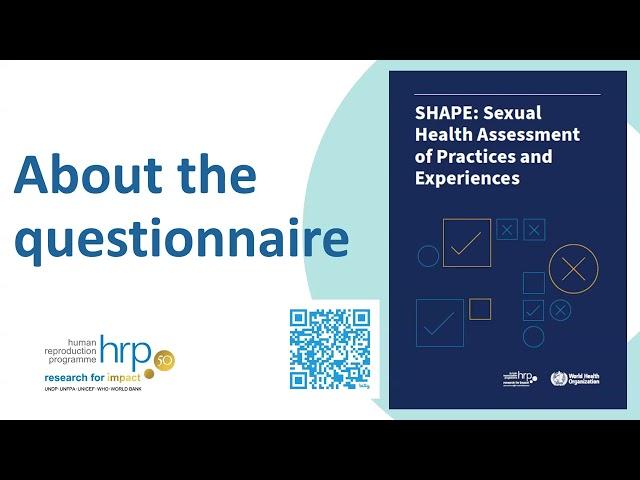 Webinar: WHO Sexual Health Assessment of Practices and Experiences (SHAPE) questionnaire