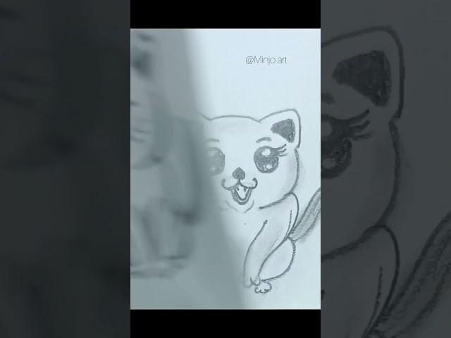 Cute cat drawing||#shortvideo #drawing #minjo #art