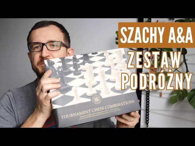 Szachy A&A ze składaną pełnowymiarową szachownicą silikonową (gry planszowe w podróży, unboxing)