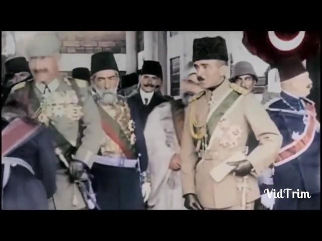 the Colorful Footage of the Ottoman Sultan Welcoming the German Emperor WW1