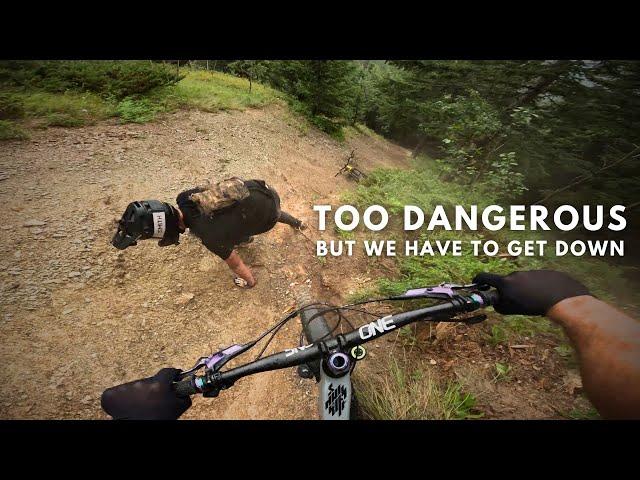 Nightmare situation on the World's Steepest Mountain Bike Trail