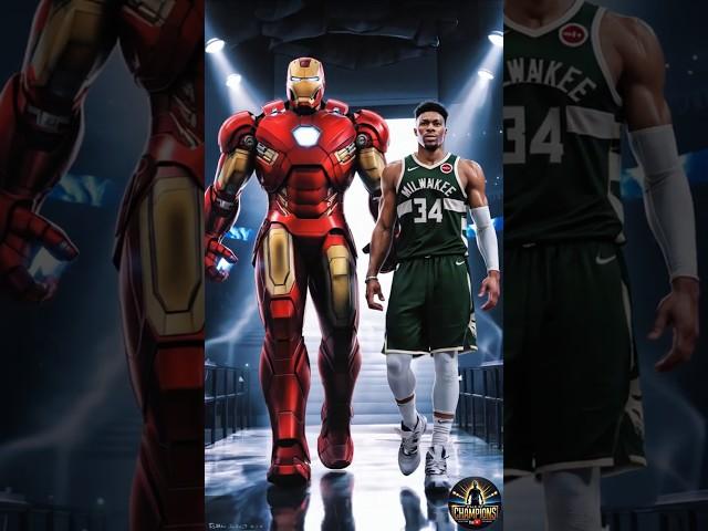 NBA Legends and Avengers in a Grand Arena March!" ️‍️#nba #avengers  #superstars  #heroes #nfl