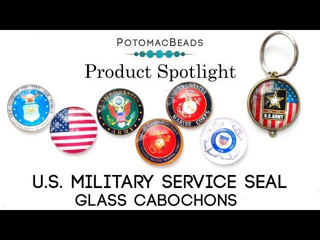 Using U.S. Military Service Seal Glass Cabochons for gifts - Product Spotlight by PotomacBeads