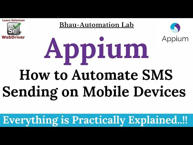 How to Automate SMS Sending on Mobile Devices Appium Tutorial | Mobile automation |Java | mobile app