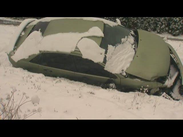 Snow creates chaos on Portland's Germantown Road during late February snow storm