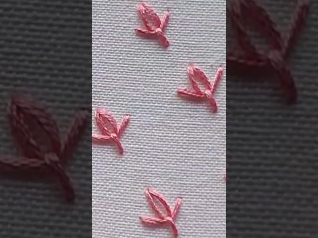 Easy Tulip Stitch | Hand Embroidery Stitches | Embroidery Designs #shorts