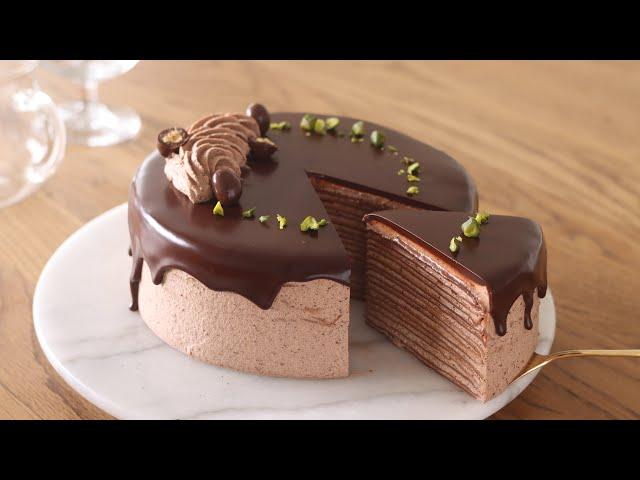 Chocolate Mille Crepe：No Oven｜HidaMari Cooking