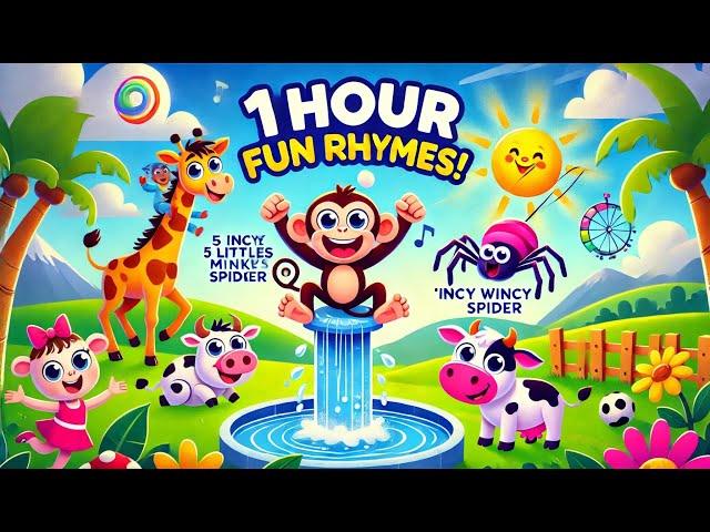  1 Hour of Fun Nursery Rhymes & Kids Songs | 5 Little Monkeys, Incy Wincy Spider & More! 