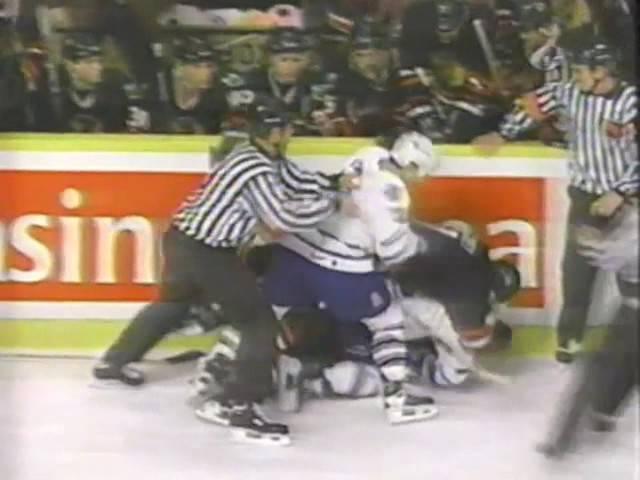 Kris King vs Bob Probert fight plus team brawl