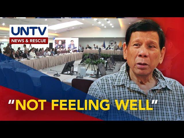 Dating Pang. Duterte, masama ang pakiramdam kaya hindi dadalo sa Oct. 22 Quadcomm hearing