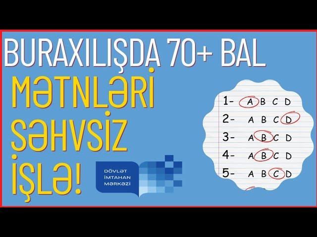 MƏTN TAPŞIRIQLARINI SƏHVSİZ İŞLƏYƏCƏKSİNİZ! |BURAXILIŞ MƏTNİNİ SƏHVSİZ İŞLƏMƏ QAYDASI  (11-Cİ SİNİF)