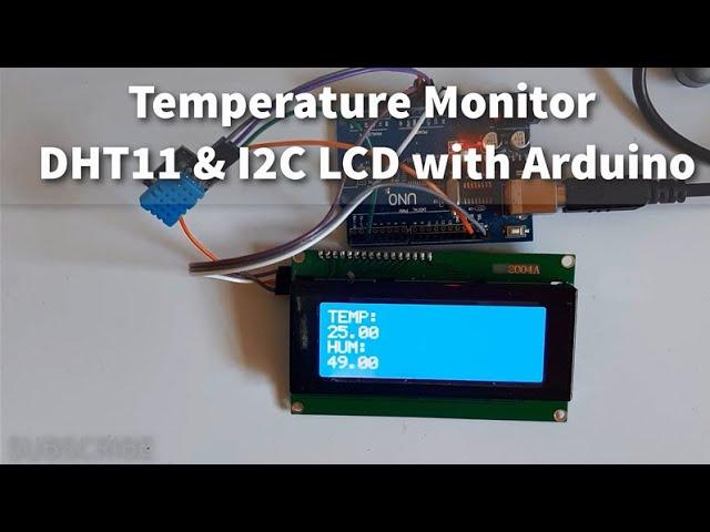 Temperature Monitor With DHT11 and I2C 20x4 LCD #ARDUINO