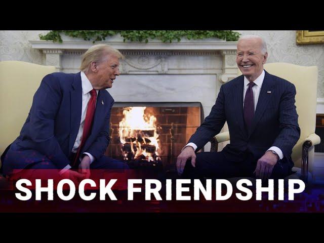 Joe Biden looks happier than ever during two-hour meeting with Donald Trump at the White House