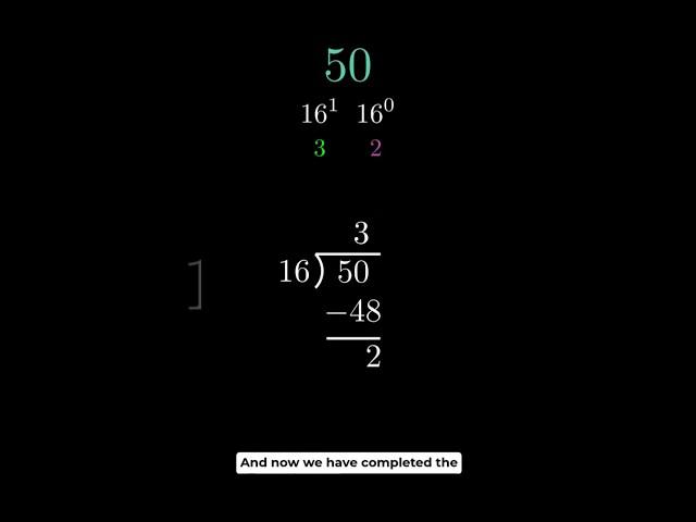 Decimal to Hexadecimal Conversion #maths #hexadecimal #computerscience